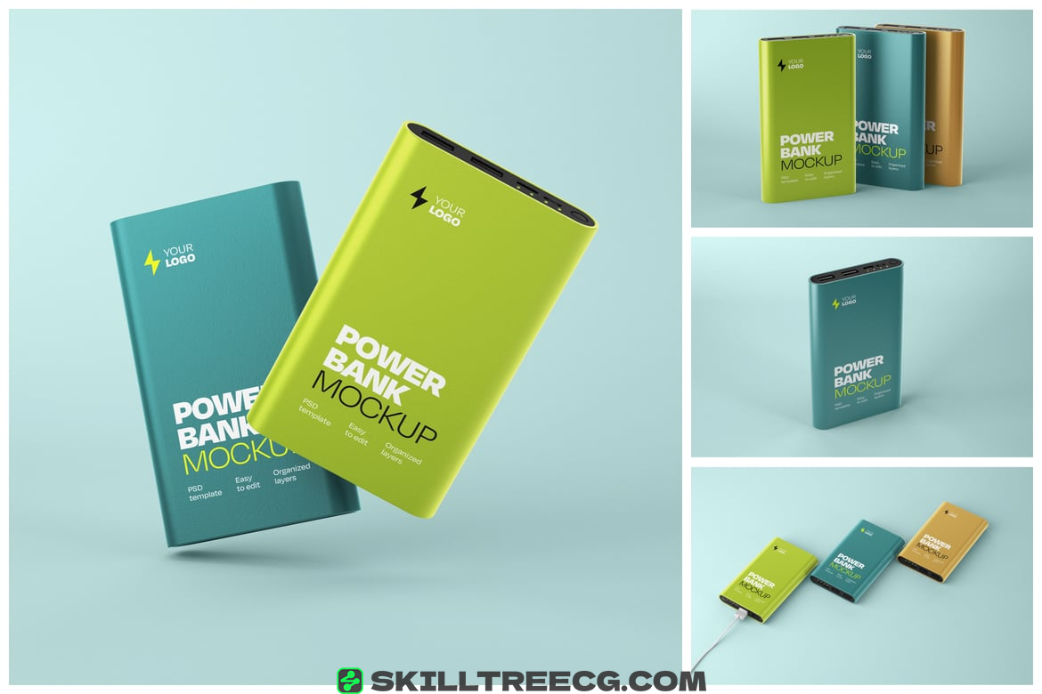 Glossy Power Bank Mockup Set（335136）-技能树
